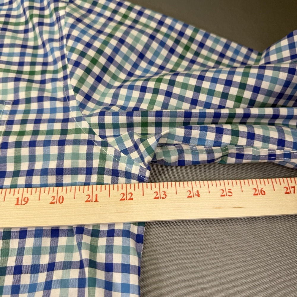 LL Bean Shirt Mens M Tall Blue Plaid Check Traditional Fit Casual Outdoor Preppy - Picture 9 of 9
